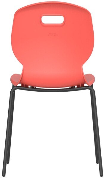 Arc 4 Leg Chair with Brace - 430mm Seat Height - Coral