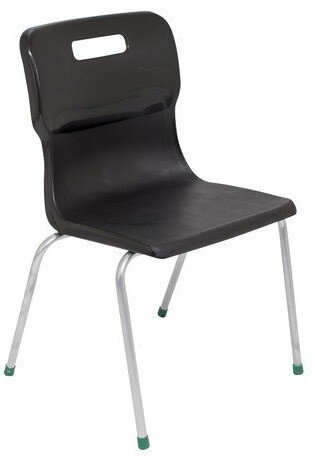 Titan 4 Leg Classroom Chair - (11-14 Years) 430mm Seat Height - Black