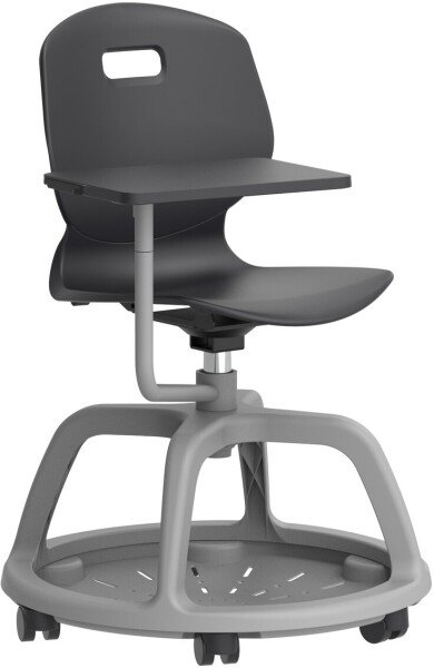 Arc Community Swivel Chair with Arm Tablet - 470mm Seat Height - Anthracite