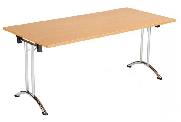 TC One Union Folding Rectangular Table - 1600 x 700mm - Beech