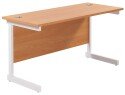TC Single Upright Rectangular Desk - (w) 1400mm x (d) 600mm