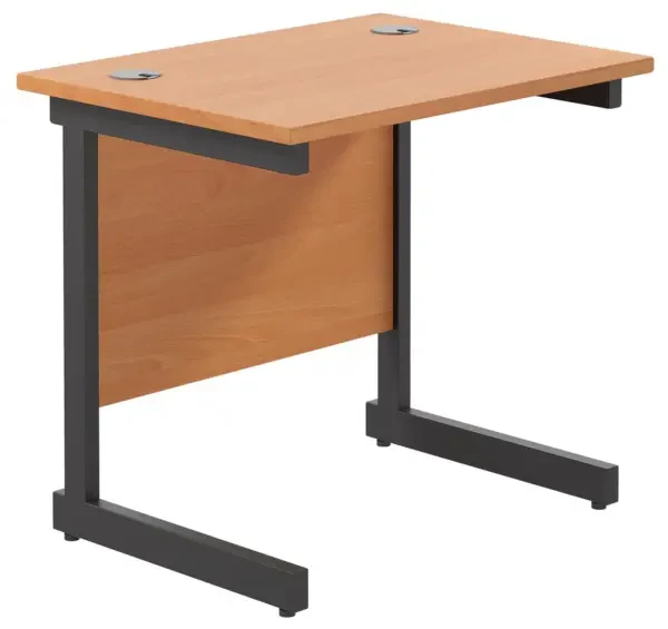 TC Single Upright Rectangular Desk with Single Cantilever Legs - 800mm x 600mm - Beech
