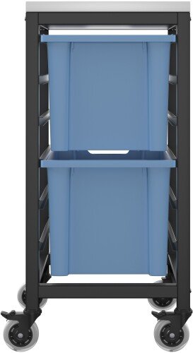 Titan 2 Draw Extra Deep F25 Tray Royal Blue Mobile Storage Unit Black Frame White Top