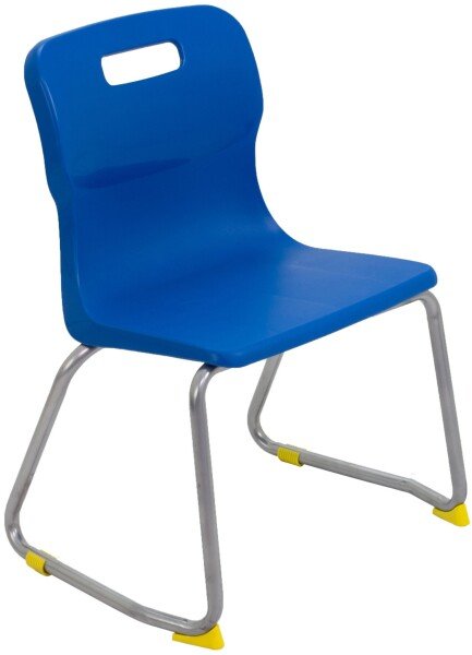 Titan Skid Base Classroom Chair - (8-11 Years) 380mm Seat Height - Blue
