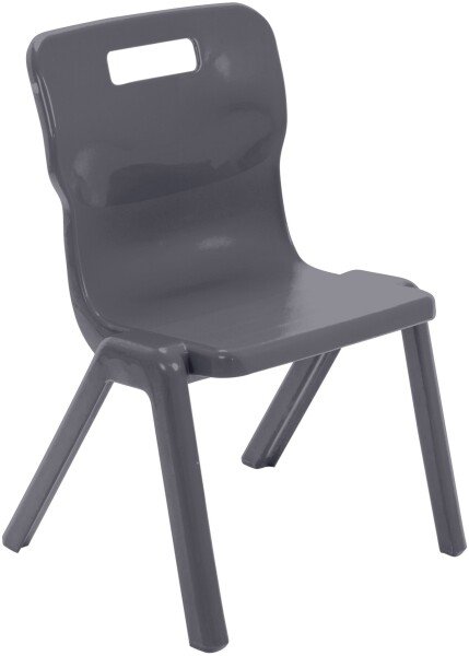Titan One Piece Classroom Chair - (6-8 Years) 350mm Seat Height - Charcoal