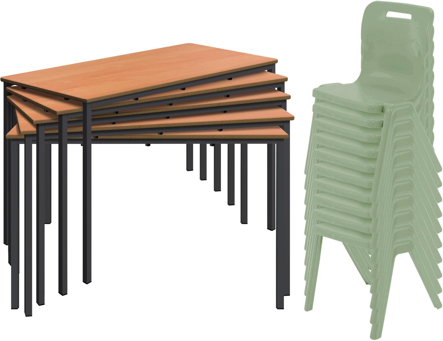 Titan Classroom Furniture Bundle - 15 Fully Welded Tables & 30 Retold ...