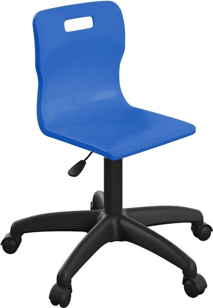 Titan Swivel Junior Chair with Black Base - (6-11 Years) 355-420mm Seat Height - Blue