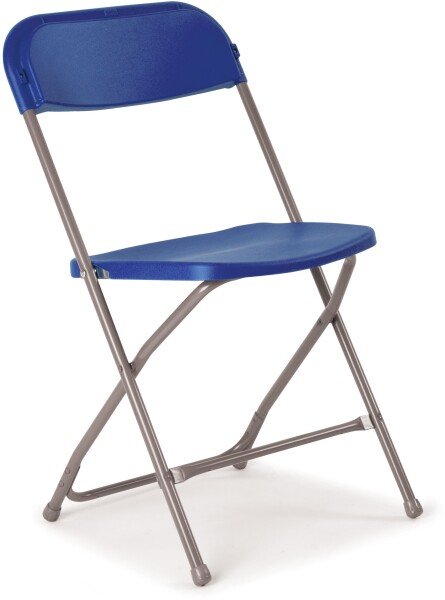 Titan Flat Back Folding Chair - Blue