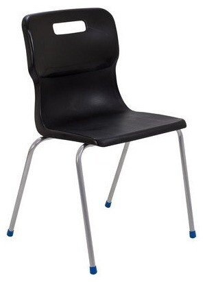 Titan 4 Leg Classroom Chair - (14+ Years) 460mm Seat Height - Black