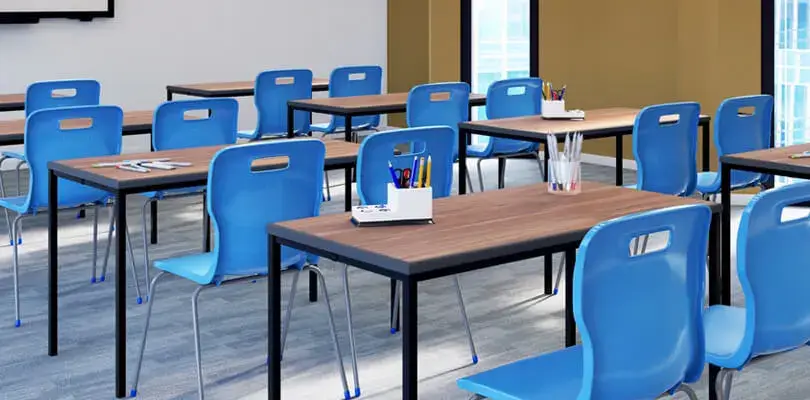 Plastic Titan Classroom Home Desk Blue 60 x 60 x 72 cm 